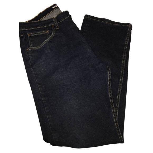 Wrangler Regular Fit MGW25RE 36X32 Straight Leg Dark Wash Mens Jeans - Picture 3 of 6